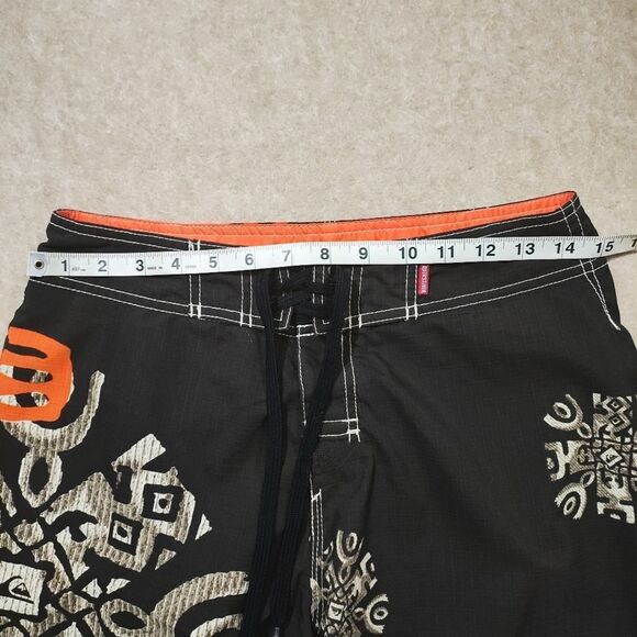 Quicksilver Men's Board Shorts Black and Orange Swim Shorts #2 - Picture 4 of 8